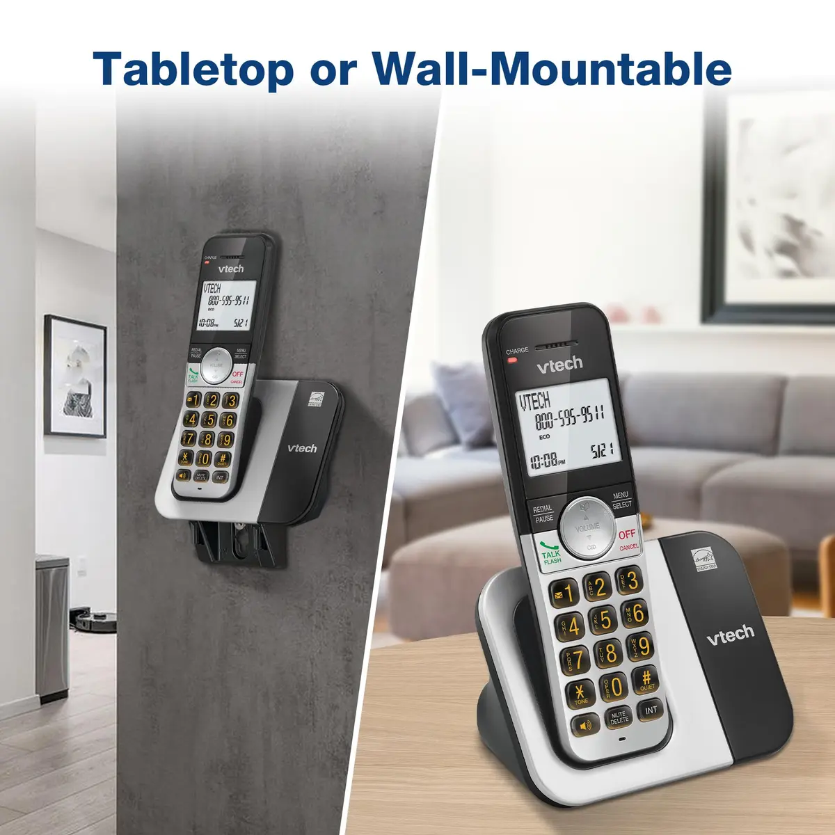 VTech DECT 6.0 Cordless Phone VG231 | Interference-Free Sound, Large Backlit Display, Big Buttons, Caller ID, Speakerphone - view 7