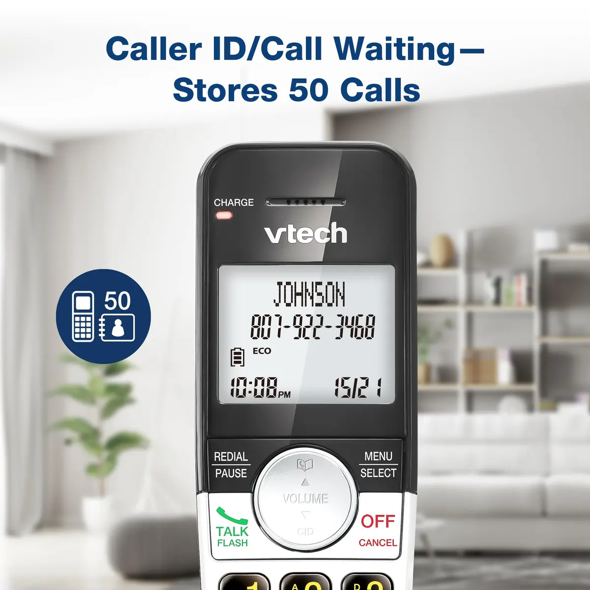 VTech DECT 6.0 Cordless Phone VG231 | Interference-Free Sound, Large Backlit Display, Big Buttons, Caller ID, Speakerphone - view 2