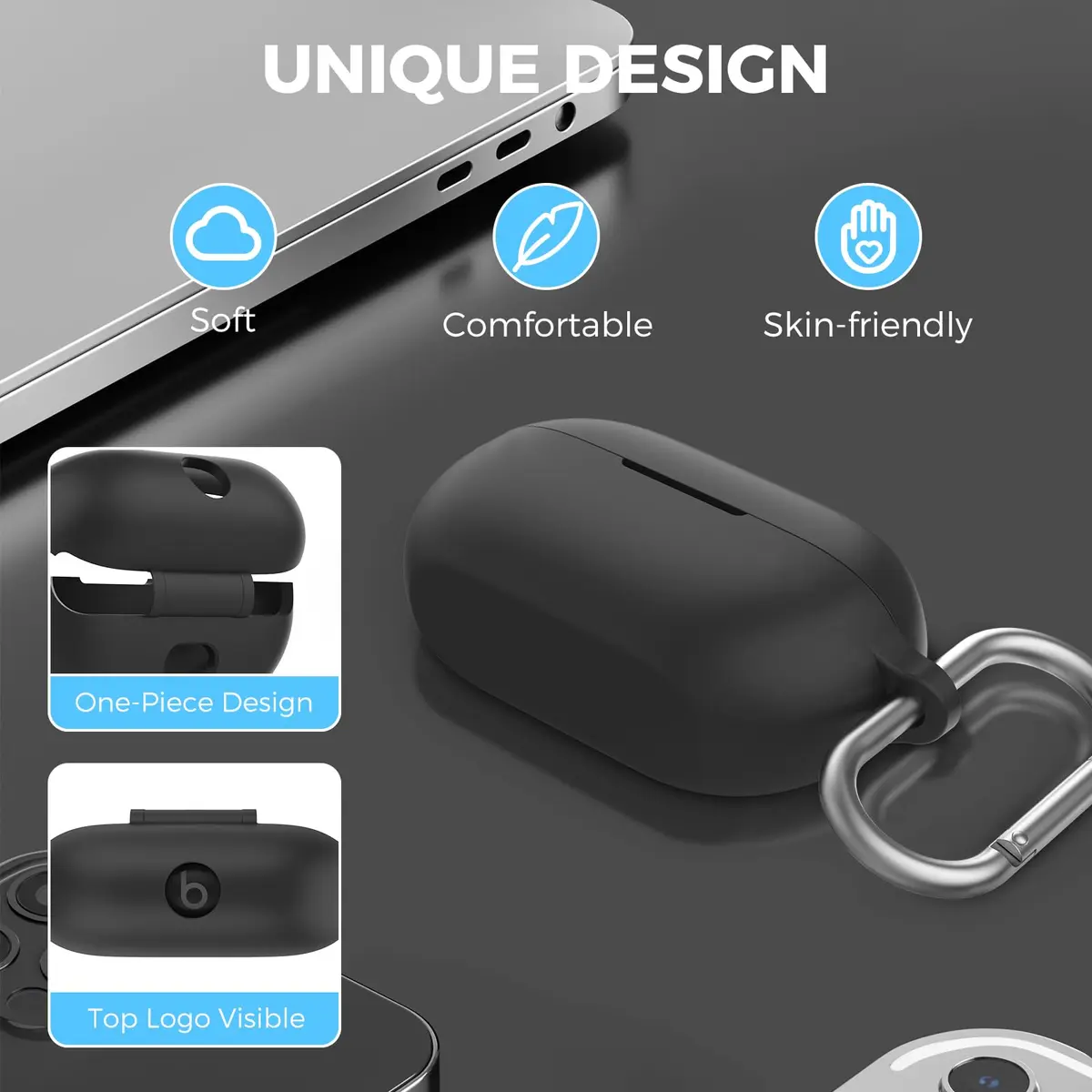 AHASTYLE Silicone Case for Beats Solo Buds (2024) | Shockproof & Dust-Resistant Earbud Case - view 6