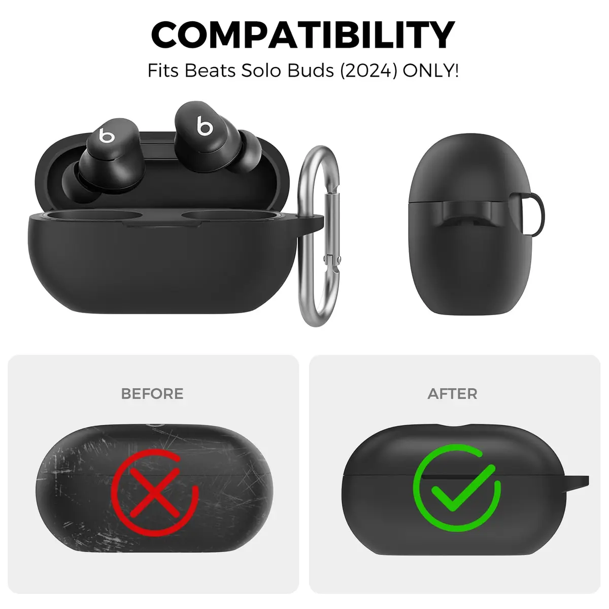 AHASTYLE Silicone Case for Beats Solo Buds (2024) | Shockproof & Dust-Resistant Earbud Case - view 2