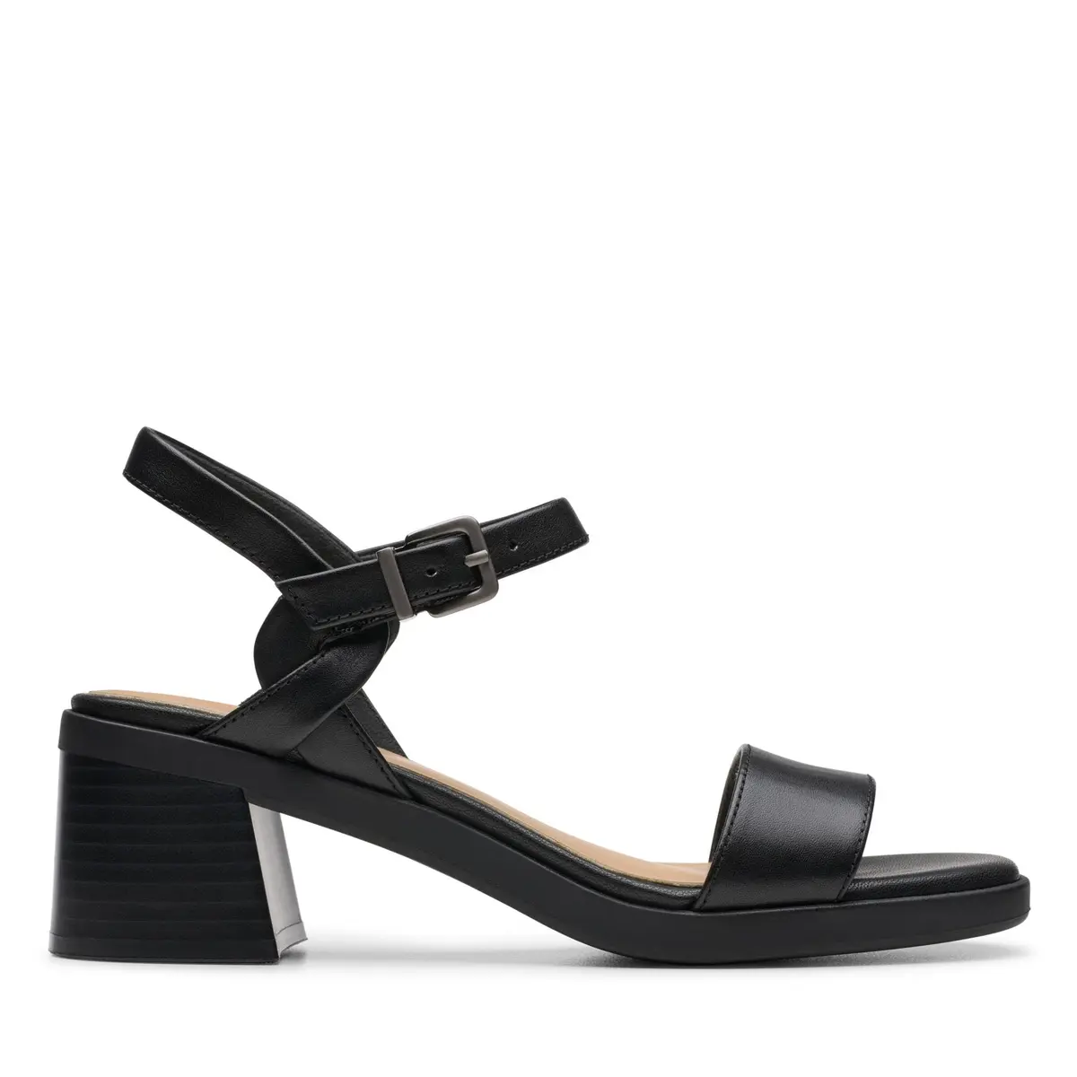 Clarks Women's Jaylan RaySandal Black Leather 6.5 | Classic Casual Comfort - main product image