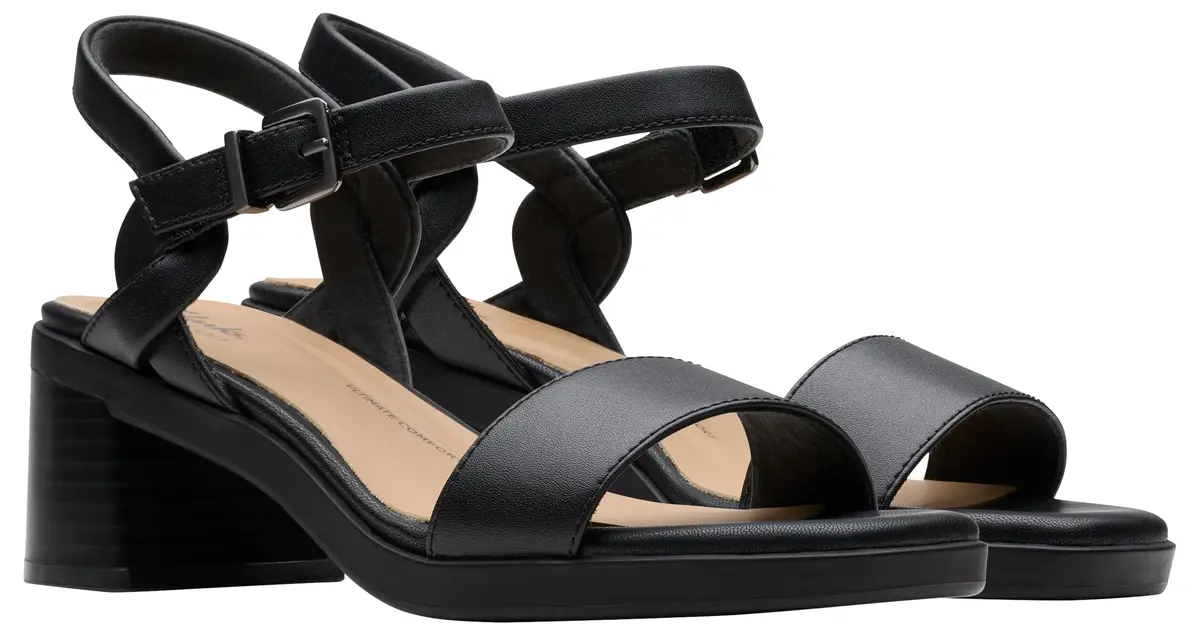 Clarks Women's Jaylan RaySandal Black Leather 6.5 | Classic Casual Comfort - view 4