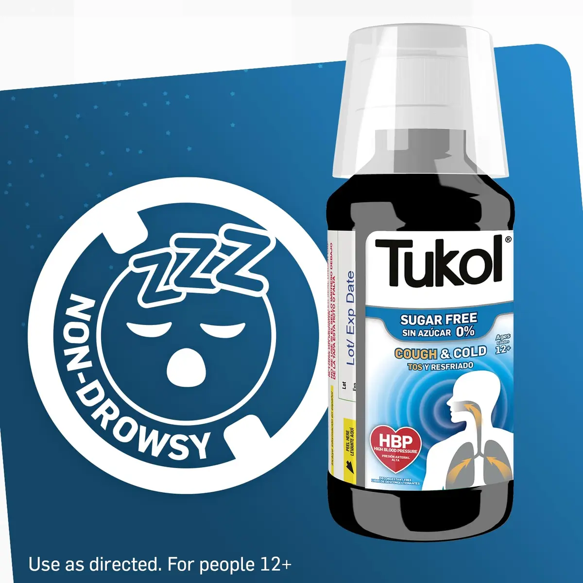TUKOL Sugar-Free Adult Cough and Cold Relief Syrup 4 Fl Oz | Fast-Acting, Non-Drowsy, Safe for High Blood Pressure & Diabetics - view 5