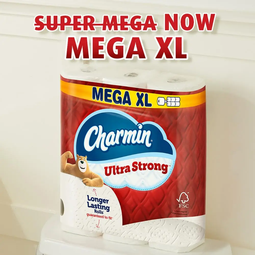 Charmin Ultra Strong Toilet Paper 12 Mega XL Rolls (3960 Sheets Total) | 4X Stronger When Wet - view 4