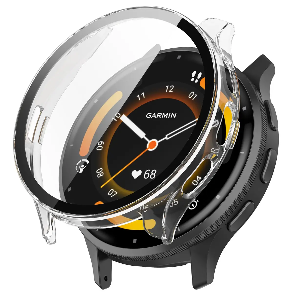 FanTEK Clear Protective Case for Garmin Venu 3 (45mm) | Scratch Resistant Shock Absorbing - main product image