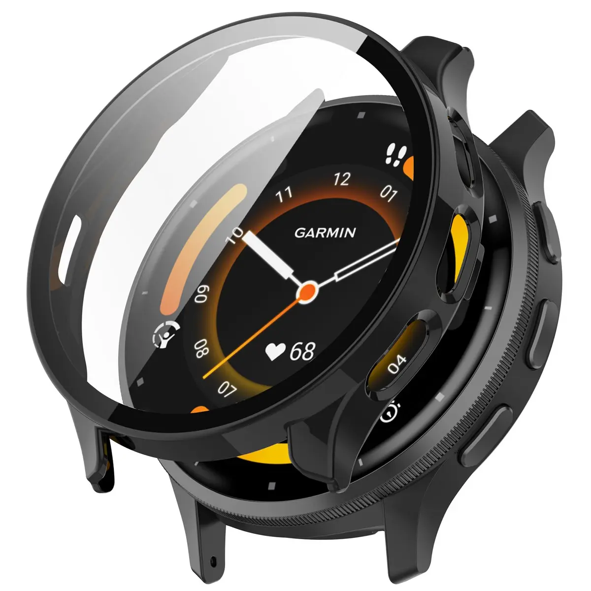 FanTEK Black Protective Case for Garmin Venu 3 (45mm) | Scratch Resistant Shock Absorbing - main product image