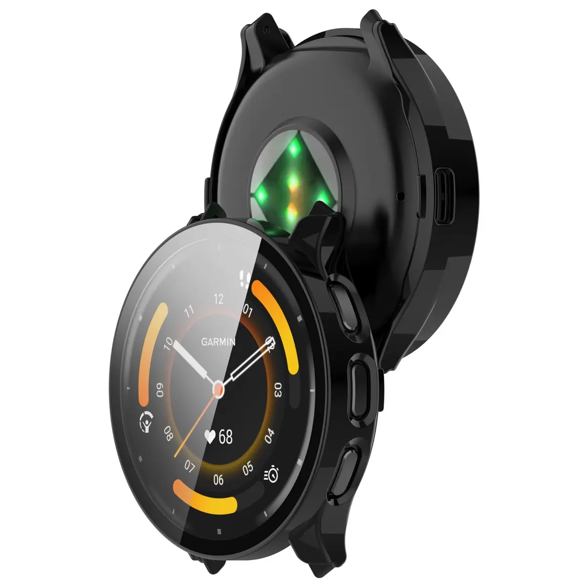 FanTEK Black Protective Case for Garmin Venu 3 (45mm) | Scratch Resistant Shock Absorbing - view 5