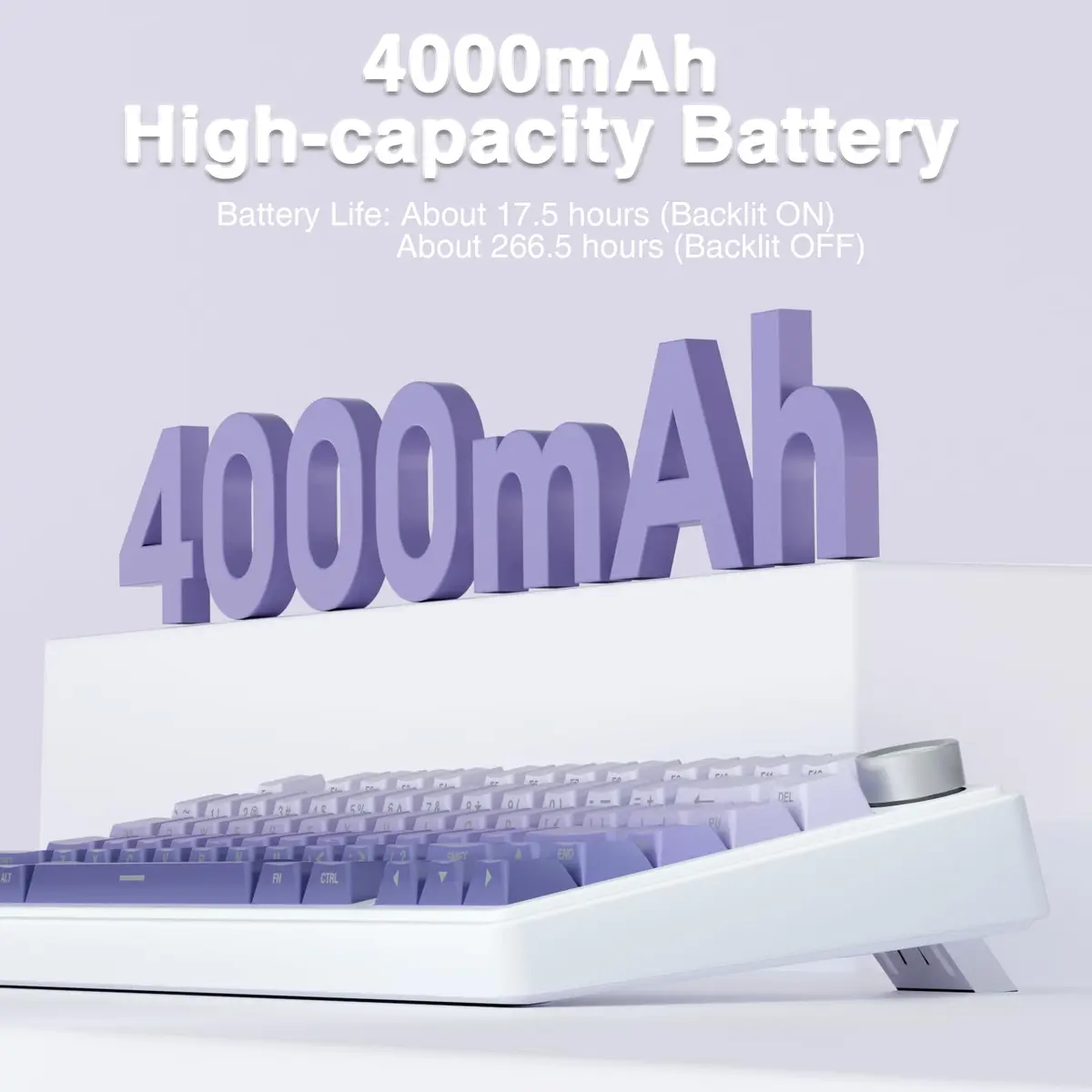 AULA F75 Pro Wireless Mechanical Keyboard,75% RGB Backlit,Custom Linear Switches,Side Printed PBT Keycaps,Gradient Purple - view 8