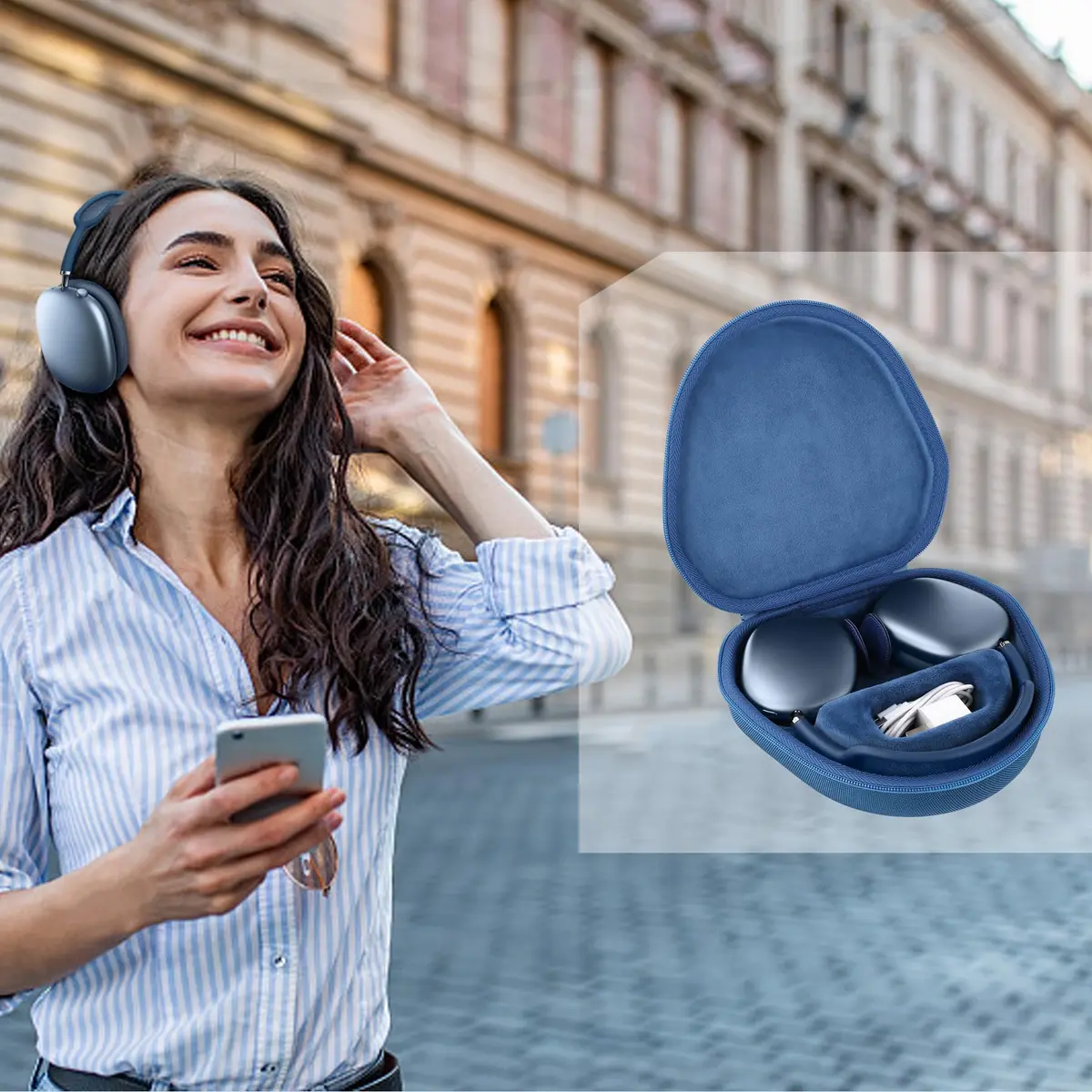 co2CREA Hard Case with Sleep Mode for Apple AirPods Max 2/1, Deep Blue | Shockproof Dustproof Water-Resistant - view 9