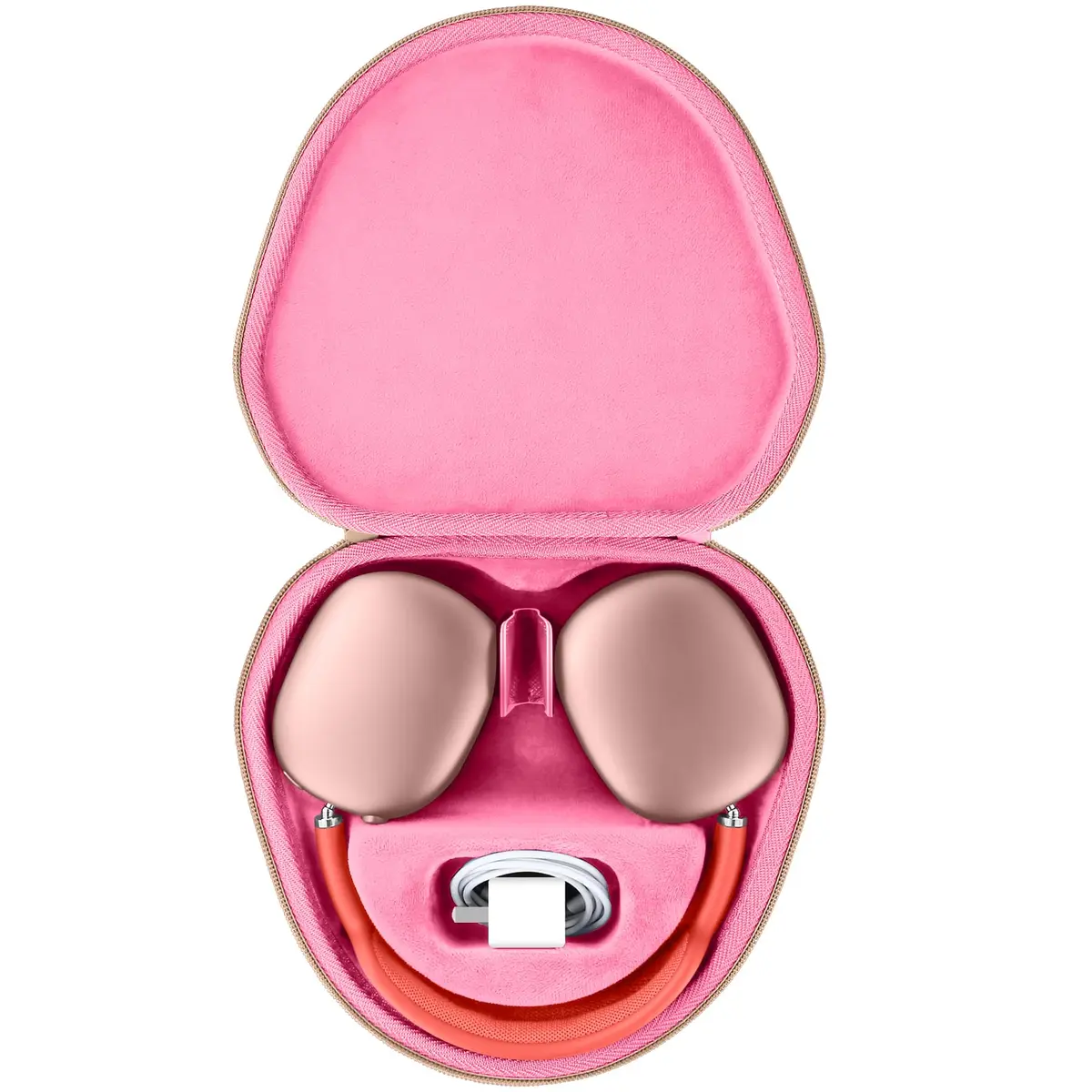 co2CREA Hard Case with Sleep Mode for Apple AirPods Max 2/1, Rose Pink | Shockproof Travel Bag - main product image