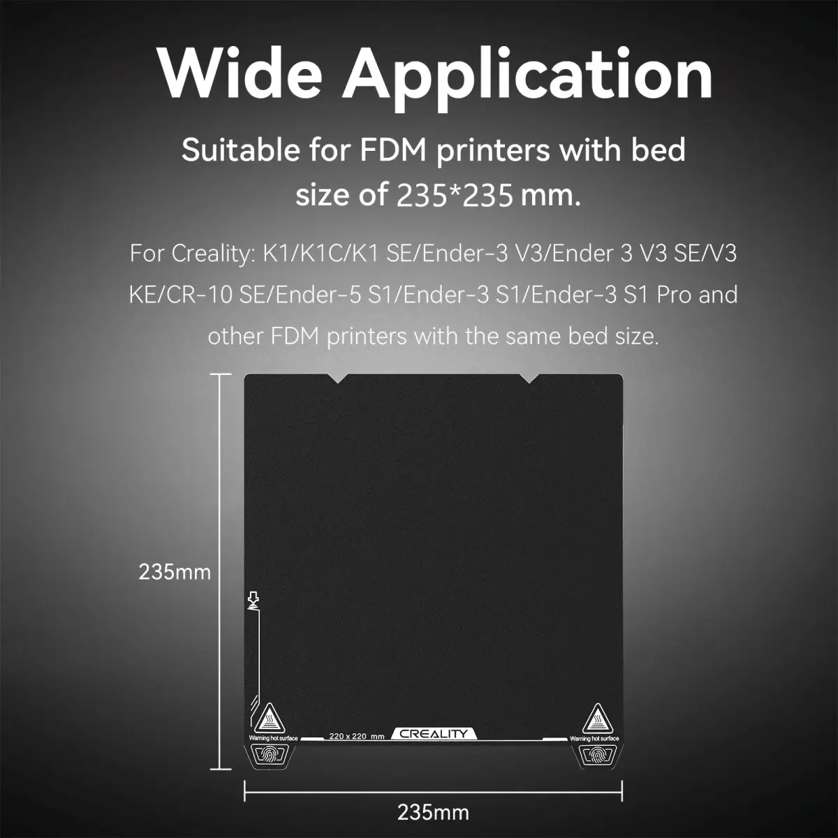 Creality Ender 3 V3 SE Build Plate 235x235mm Dual-Sided Epoxy Resin Coating Spring Steel Magnetic Platform Sheet | For Ender 3 V3 SE/KE/V2/K1/K1C/K1 SE Printers - view 3