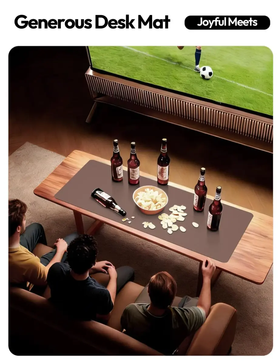 YSAGi Chocolate PU Leather Desk Protector 120cm x 60cm (47.2" x 23.6") | Protects Desks & Doubles as Large Mouse Pad - view 7