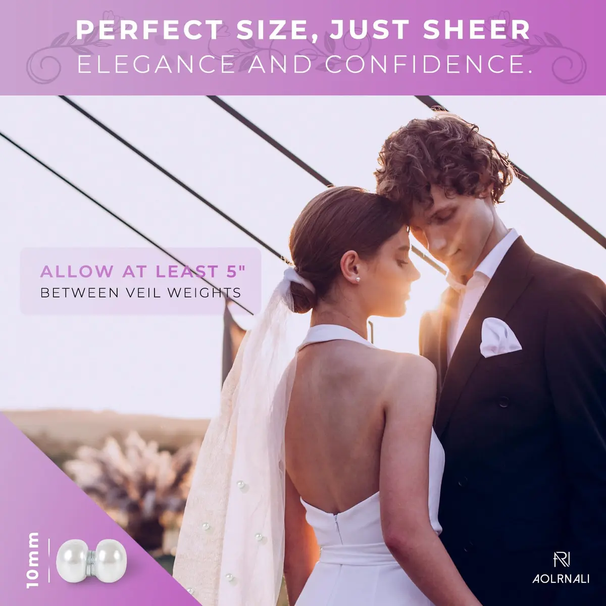 AOLRNALI Pearl Veil Weights - 16 Pairs of Magnetic Bridal Veil Weights | Secures Long Veils for Outdoor Weddings - view 3
