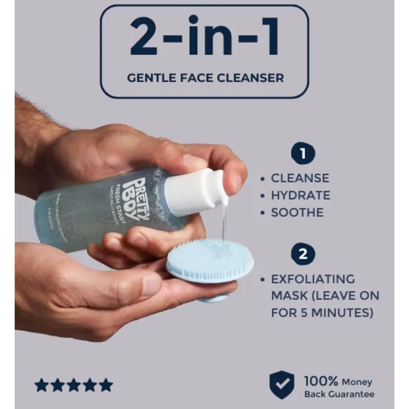 Prettyboy Fresh Start Gentle Face Cleanser 5 Fl Oz | Hydrating & Exfoliating for Sensitive Skin - view 2
