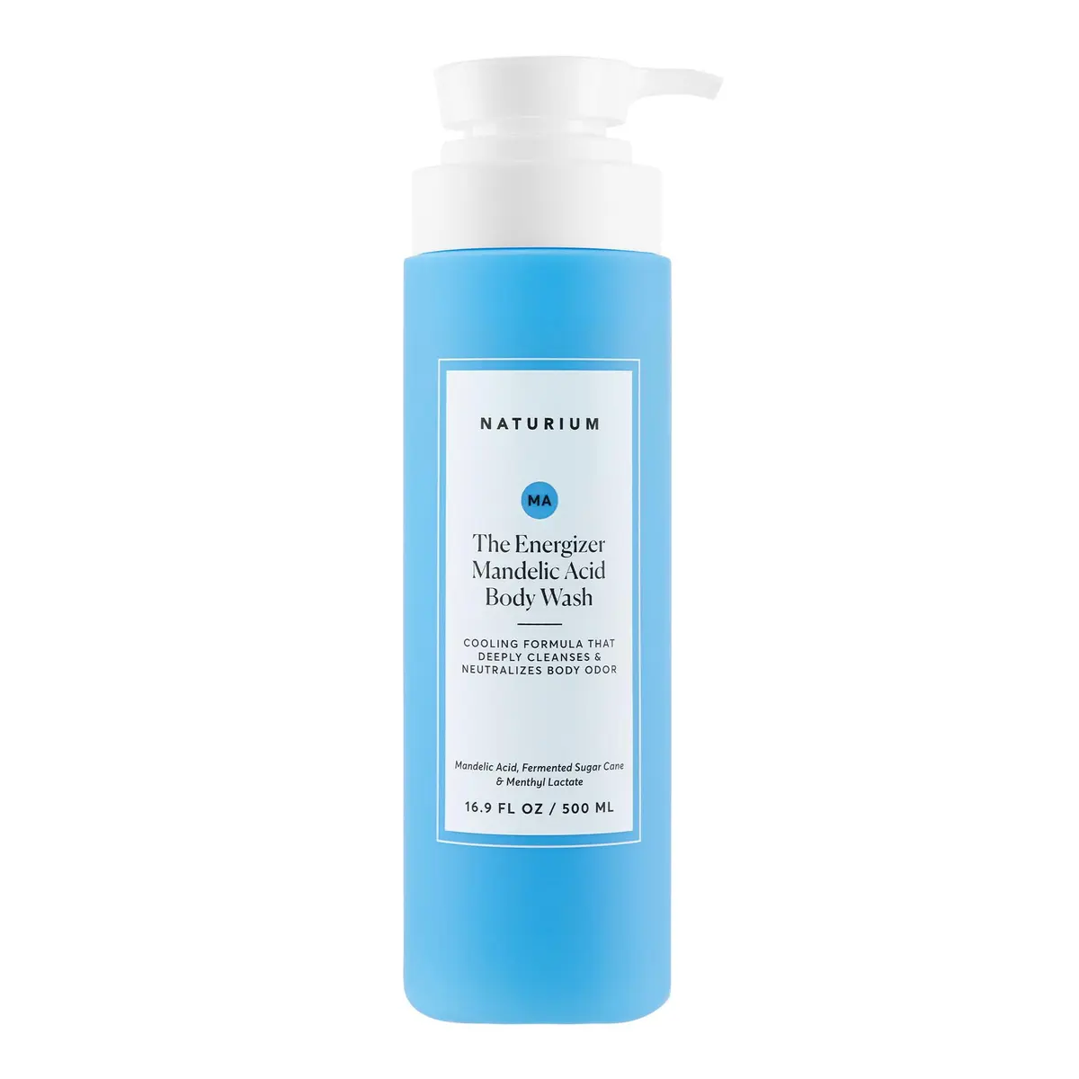 Naturium Mandelic Acid Body Wash 500ml (16.9 fl oz) | Energizing Deep Cleanser with AHA Blend, Instant Cooling Formula, Neutralizes Odor - main product image