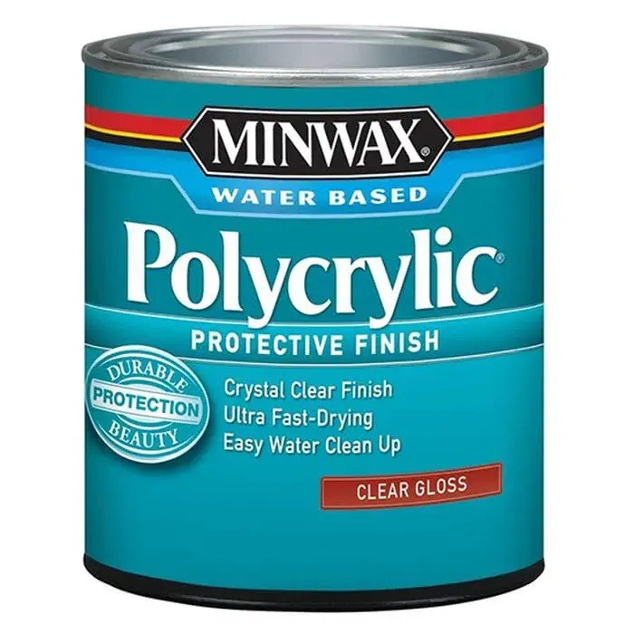 Minwax Polycrylic Protective Finish Gloss 4 x 0.5 pt (237ml) | Ultra Fast-Drying Water-Based Clear Coat - main product image