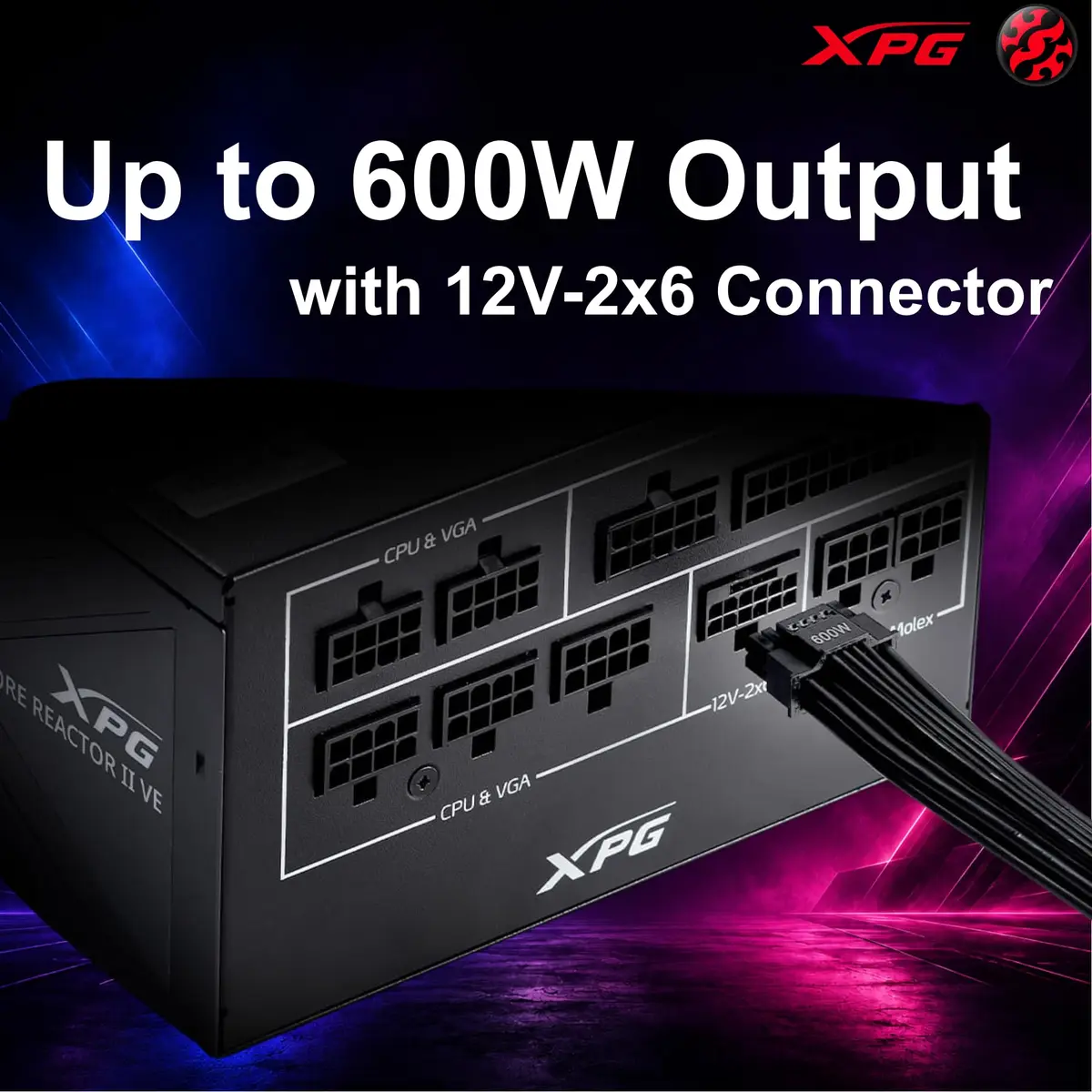 XPG CORE REACTOR II VE 850W Power Supply | 80+ Gold, ATX3.1, PCIe5.1, 600W Connector, 140mm Compact - view 3
