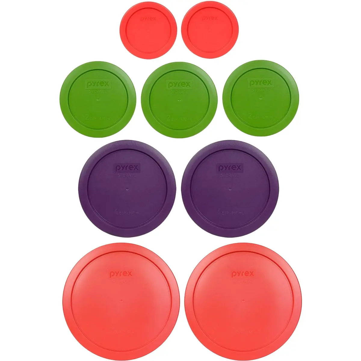 Pyrex 9-Piece Berry & Garden Themed Replacement Lids Set | BPA-Free Plastic, Microwave & Dishwasher Safe Covers - main product image
