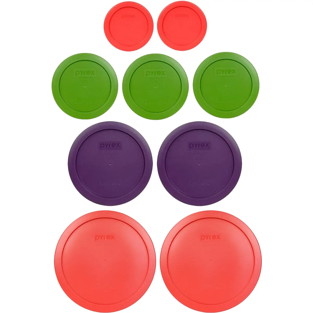 Pyrex 9-Piece Berry & Garden Themed Replacement Lids Set | BPA-Free Plastic, Microwave & Dishwasher Safe Covers - view 2