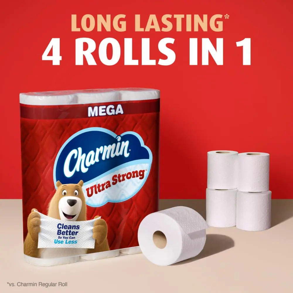 Charmin Ultra Strong Toilet Paper 16 Mega Rolls (3520 Sheets Total) | Diamond Weave Texture, 2-Ply - view 4