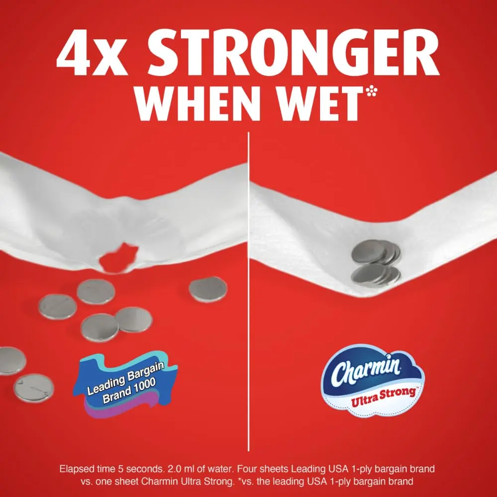 Charmin Ultra Strong Toilet Paper 16 Mega Rolls (3520 Sheets Total) | Diamond Weave Texture, 2-Ply - view 5
