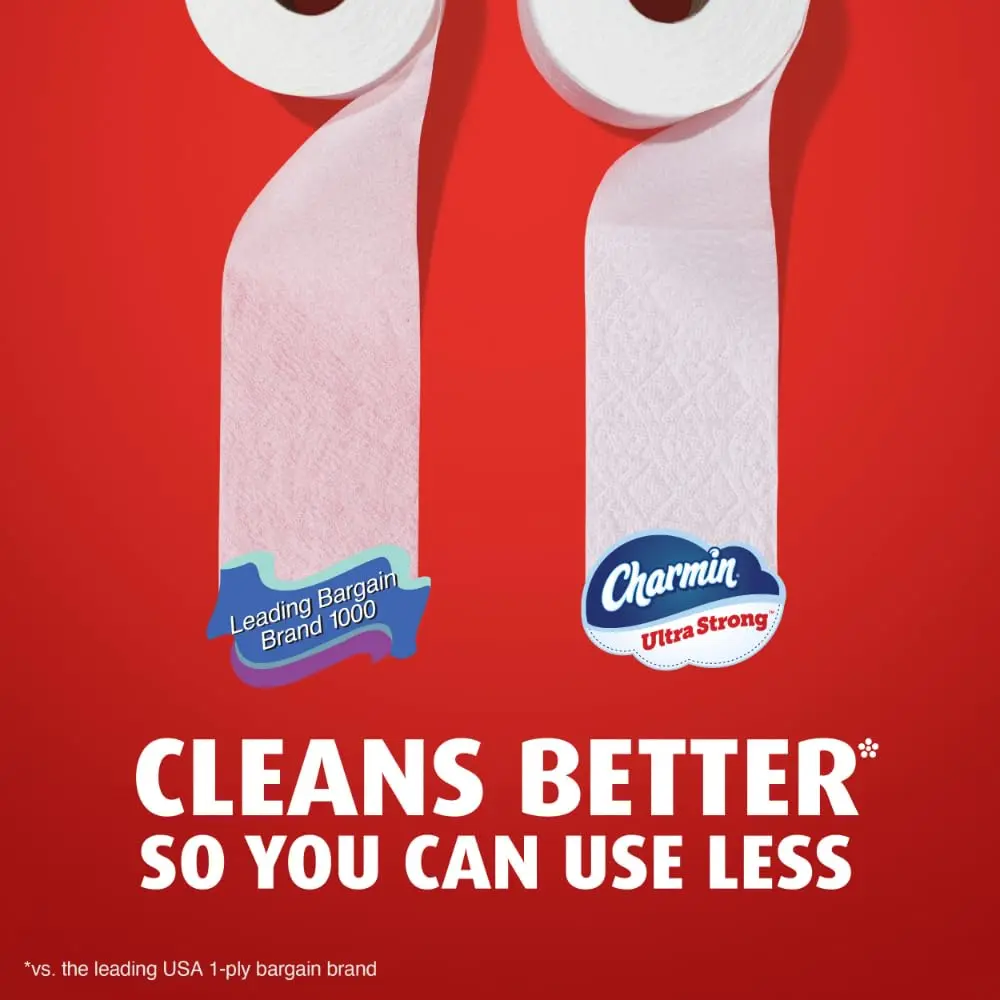 Charmin Ultra Strong Toilet Paper 16 Mega Rolls (3520 Sheets Total) | Diamond Weave Texture, 2-Ply - view 6