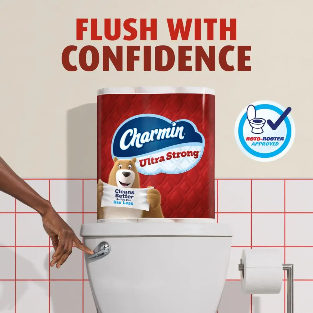Charmin Ultra Strong Toilet Paper 16 Mega Rolls (3520 Sheets Total) | Diamond Weave Texture, 2-Ply - view 8