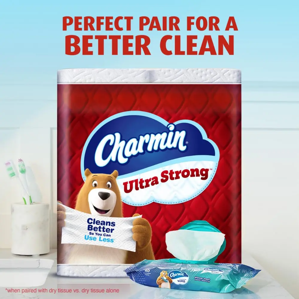 Charmin Ultra Strong Toilet Paper 16 Mega Rolls (3520 Sheets Total) | Diamond Weave Texture, 2-Ply - view 9