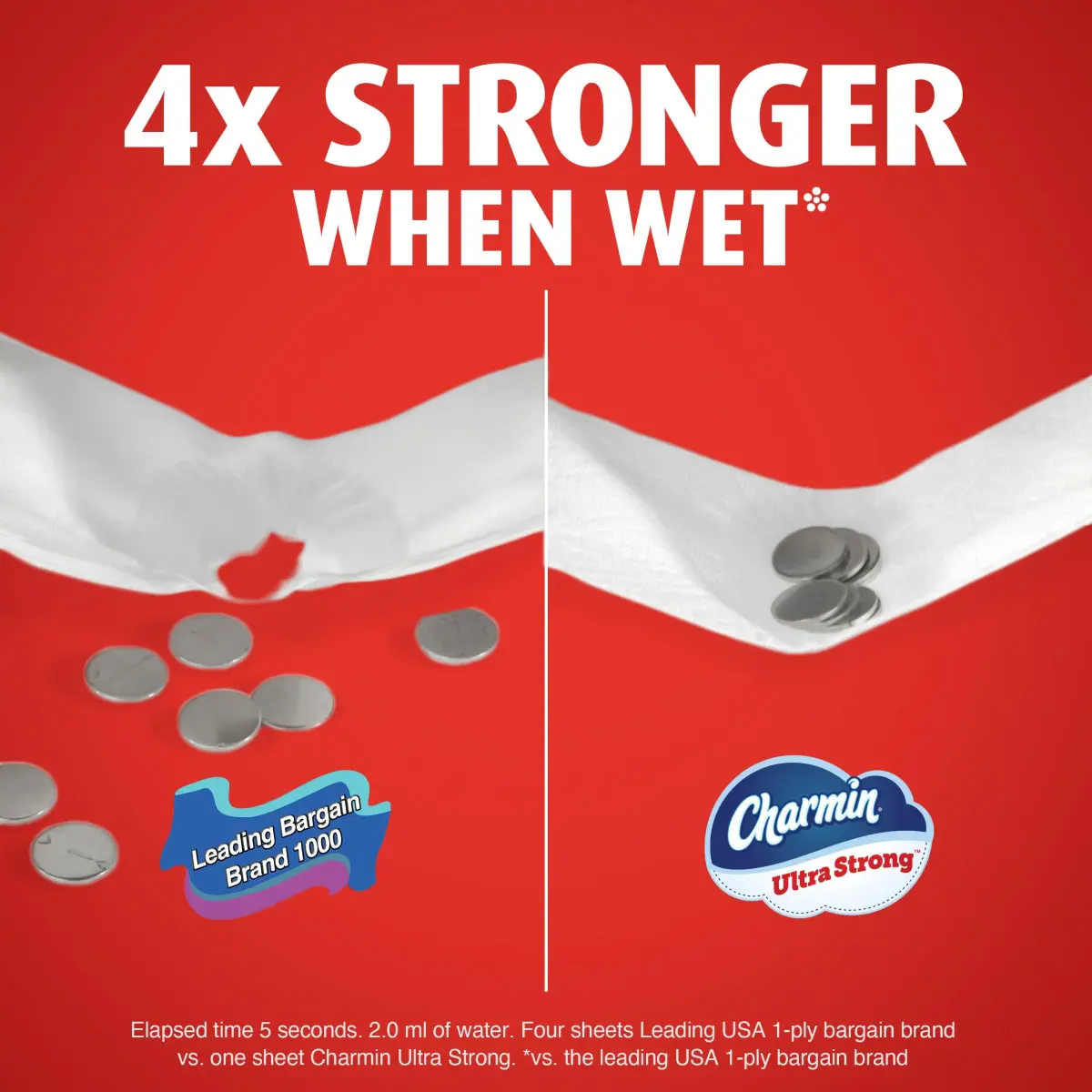 Charmin Ultra Strong Toilet Paper 12 Mega Rolls (2640 Sheets Total) | 4X Stronger When Wet - view 5