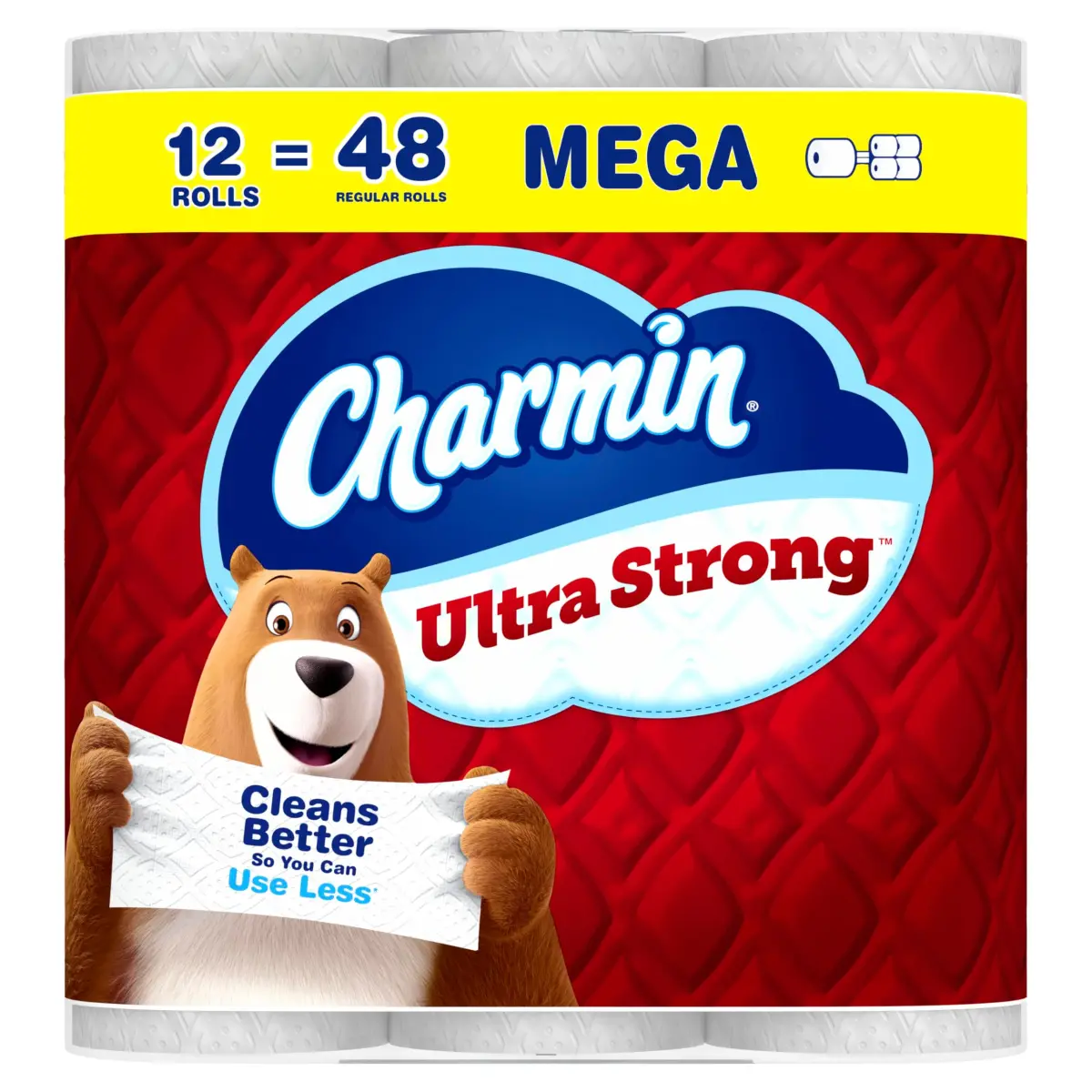 Charmin Ultra Strong Toilet Paper 12 Mega Rolls (2640 Sheets Total) | 4X Stronger When Wet - main product image