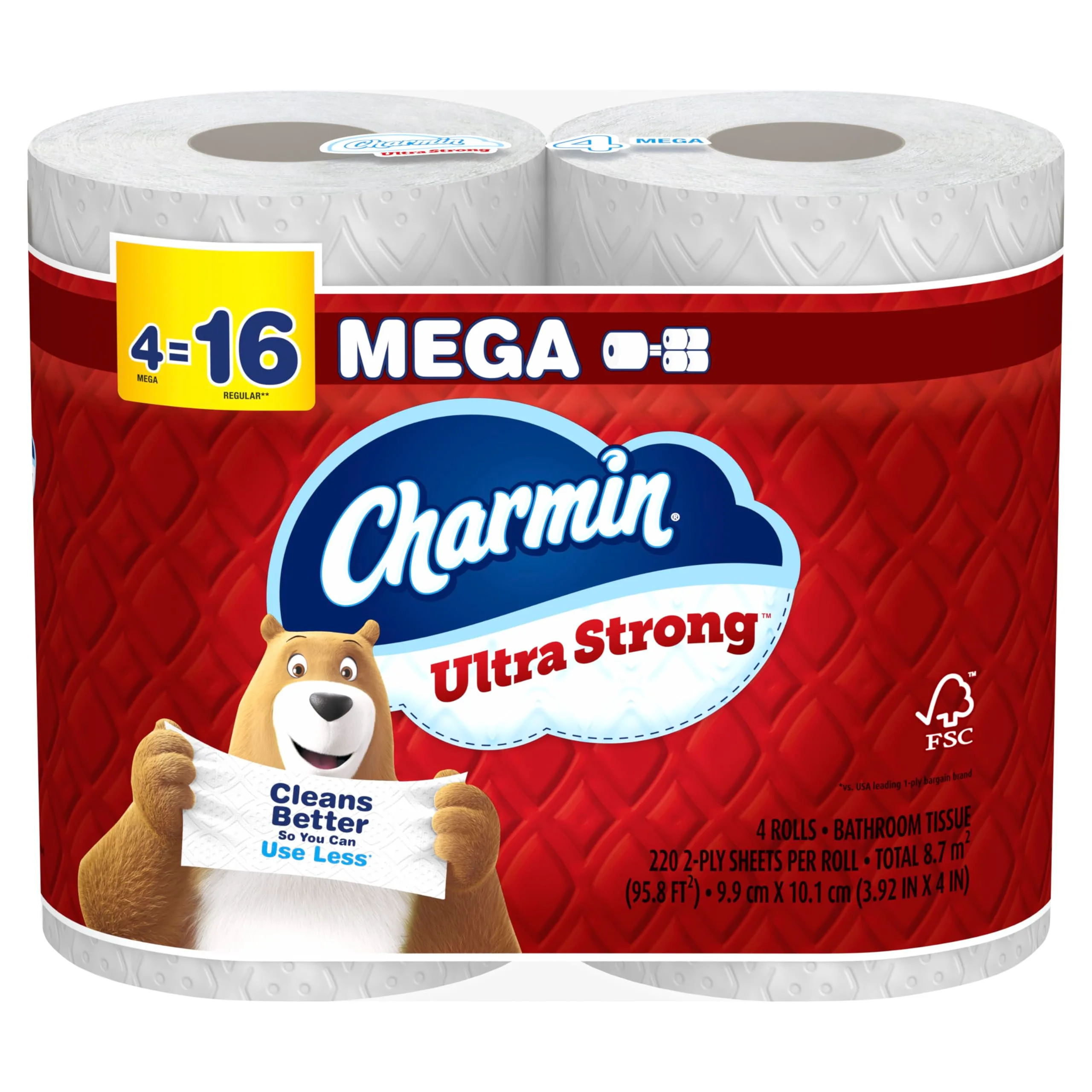 Charmin Ultra Strong Toilet Paper Mega Rolls, 220 Sheets Per Roll | Value Pack Toilet Paper - main product image