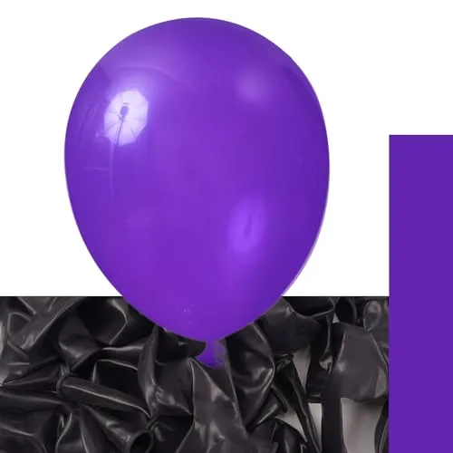 PartyWoo Dark Purple Balloons 155pcs Assorted Sizes (5, 10, 12, 18 Inch) for Parties - main product image