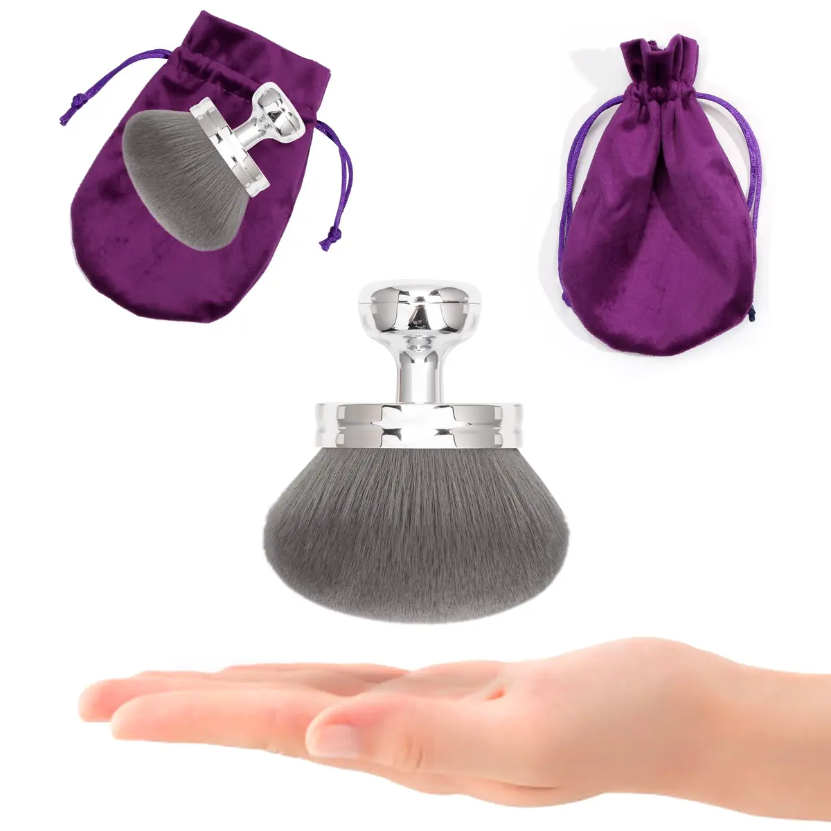 BABYSHEEP 3.2" Round Blend & Blur Extra Large Body Makeup Brush with Drawstring Bag | Flawless Self-Tanning Application - view 5