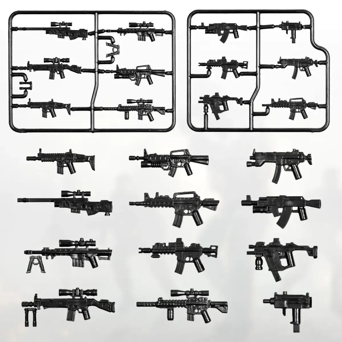 MaozyHomie 25-Piece Military Weapons Pack: 22 Guns, 2 Cannons, 1 Bazooka Building Blocks - view 2