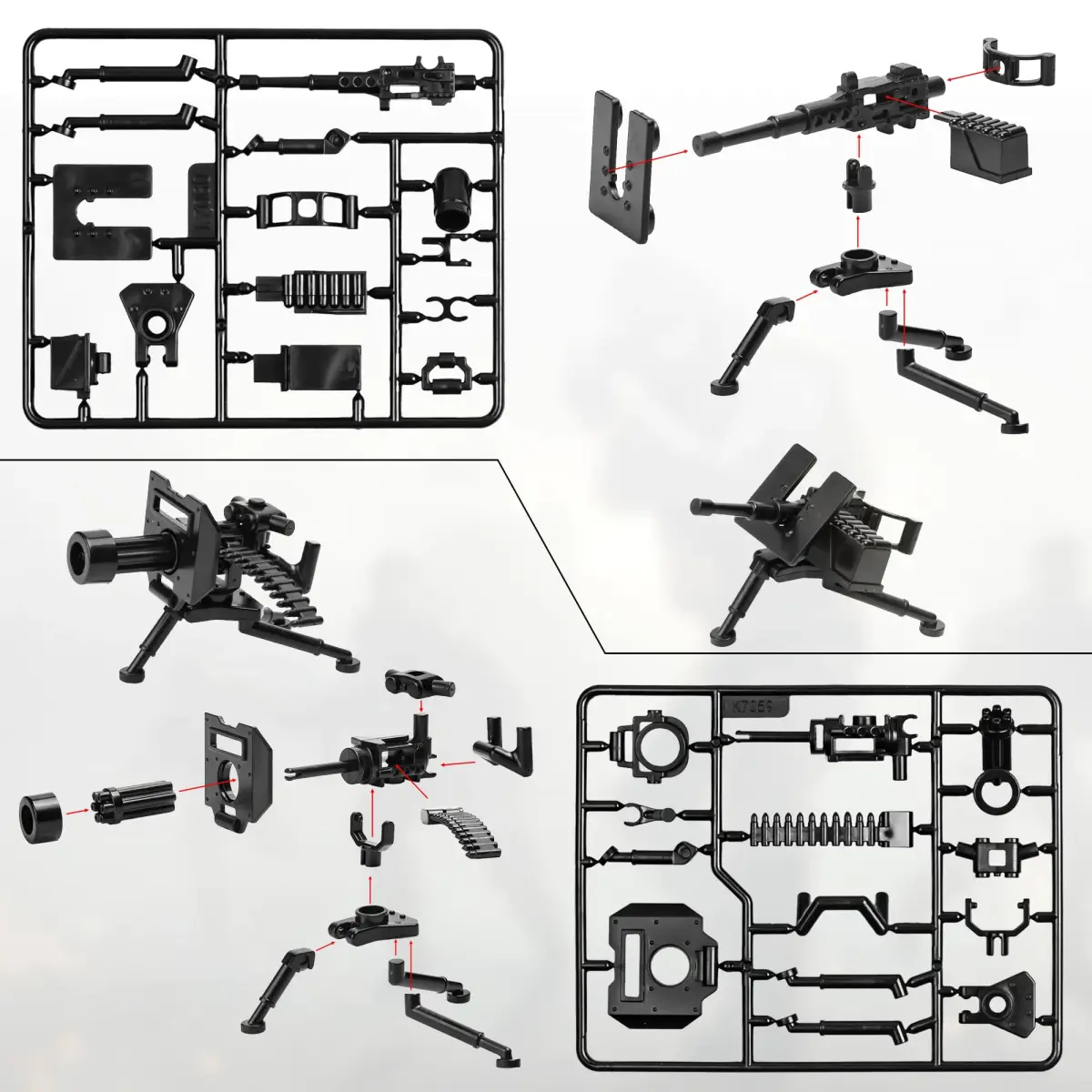 MaozyHomie 25-Piece Military Weapons Pack: 22 Guns, 2 Cannons, 1 Bazooka Building Blocks - view 4