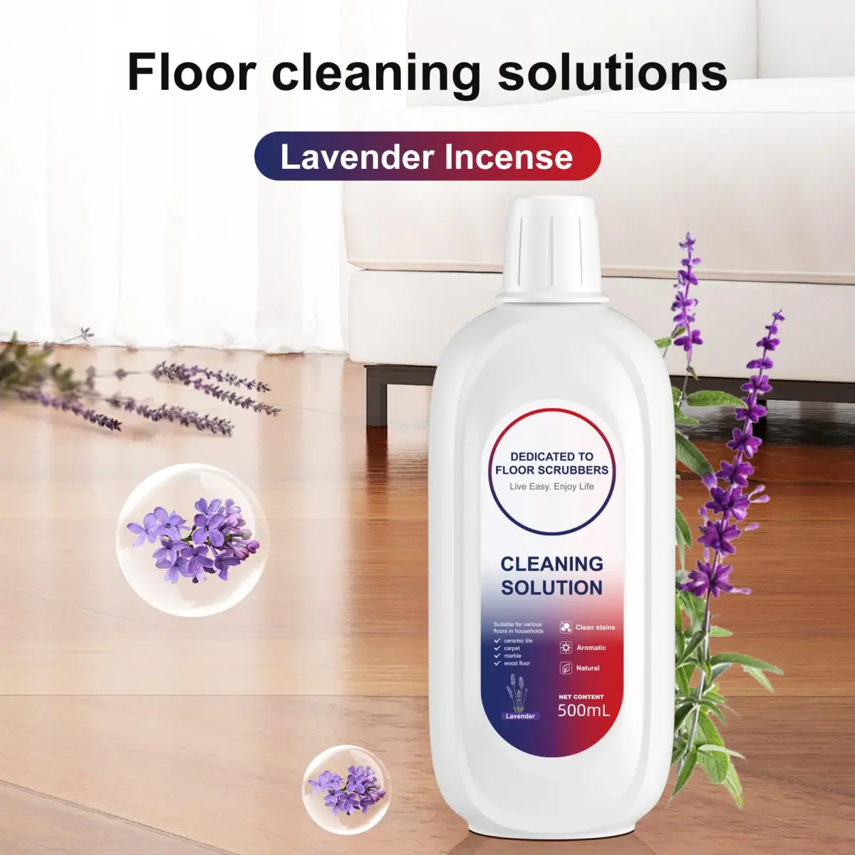 Nukisa Lavender Scent Floor Cleaning Solution 500ml (17.63 Fl Oz) | Concentrated Formula for Tineco Vacuums - view 2