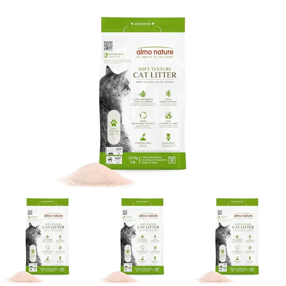 almo nature Natural Cat Litter 9.08 kg (20 lb) Pack of 4 | Odor Control & Flushable - main product image
