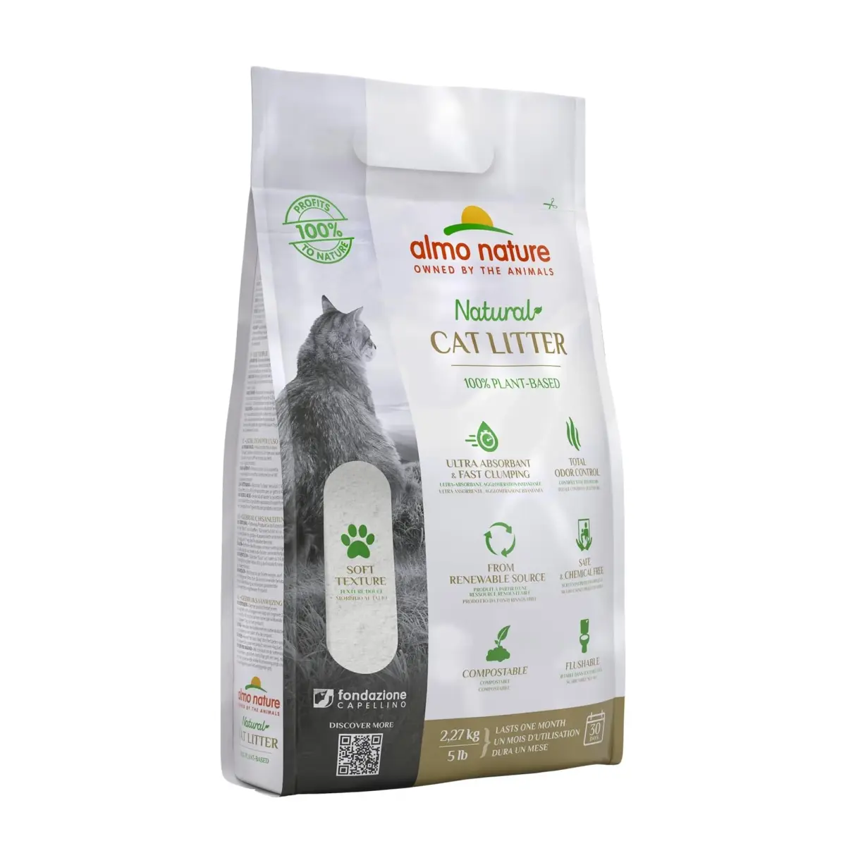 almo nature Natural Cat Litter 9.08 kg (20 lb) Pack of 4 | Odor Control & Flushable - view 2