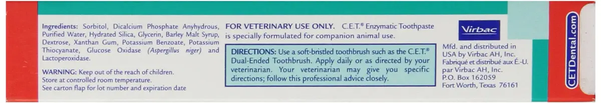 Virbac CET Enzymatic Toothpaste Malt Flavor 140g (5 oz) Pack of 2 | Vet Recommended Dental Care for Dogs & Cats - view 4