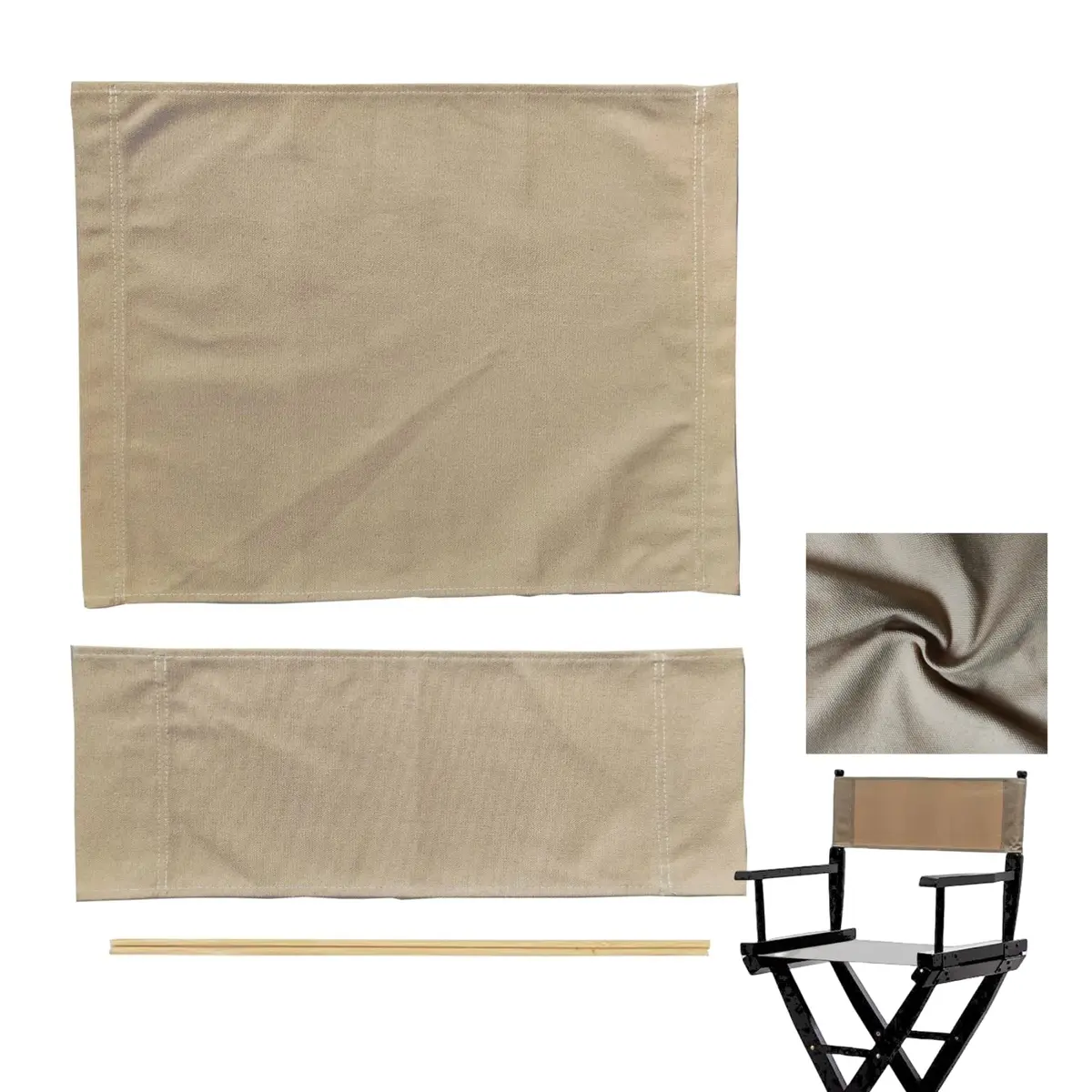 Khakho Director Chair Canvas Replacement Seat and Back 54cm x 41cm (21.3" x 16.1") | Durable Cotton Canvas for Movie Chairs - view 2