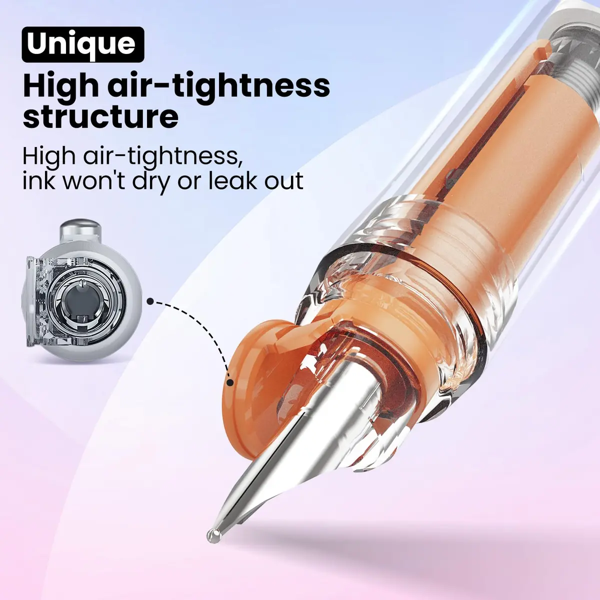 WRITECH Clictek Retractable Fountain Pen Fine Black Ink with 5 Cartridges | Smooth Ink Flow for Students & Office - view 5