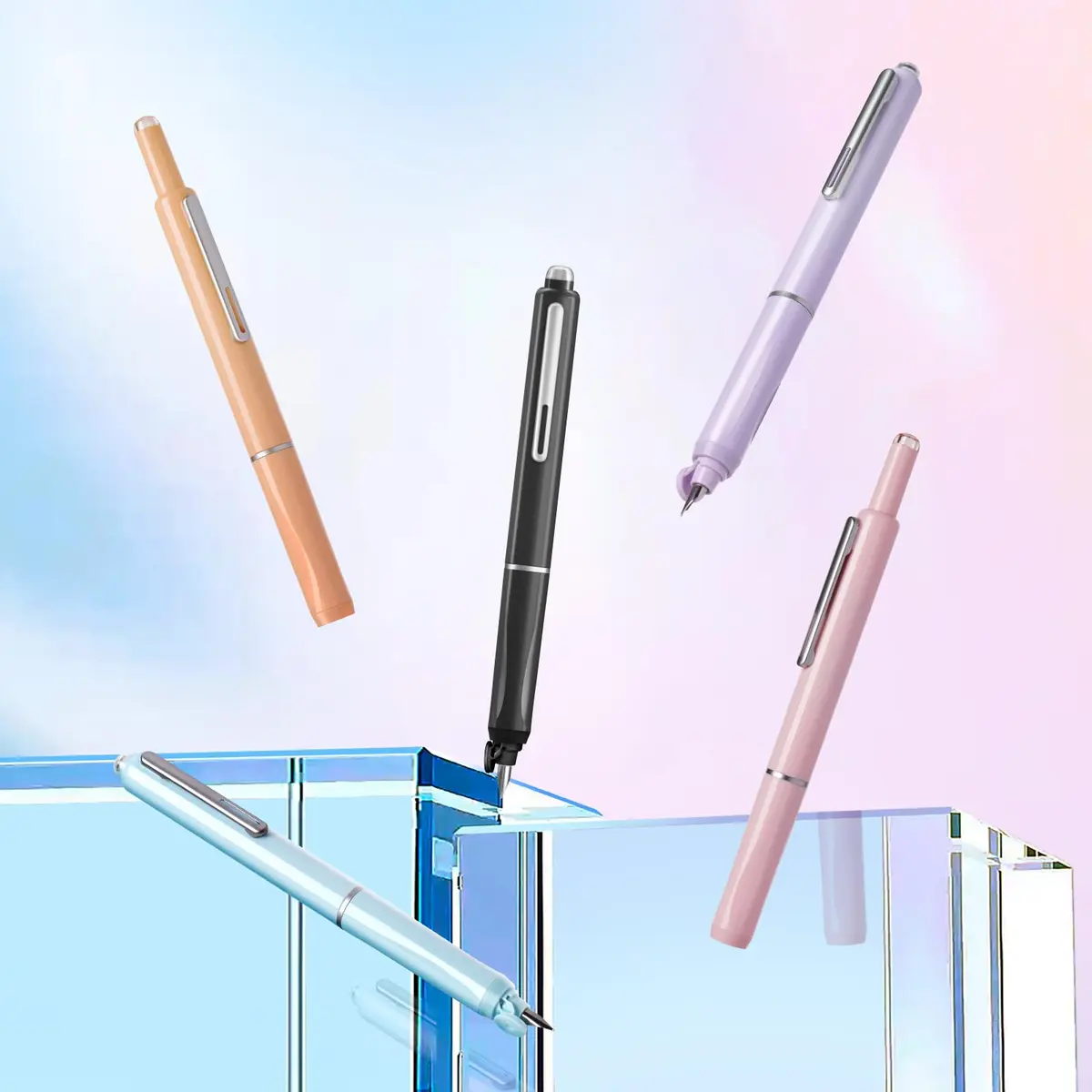 WRITECH Clictek Retractable Fountain Pen Fine Black Ink with 5 Cartridges | Smooth Ink Flow for Students & Office - view 8