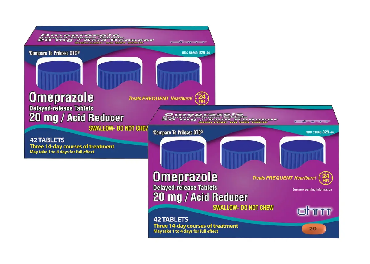 Ohm Omeprazole 20mg Delayed-Release Tablets | Acid Reducer for Heartburn Relief (12 Weeks Supply, 84 Count) - main product image