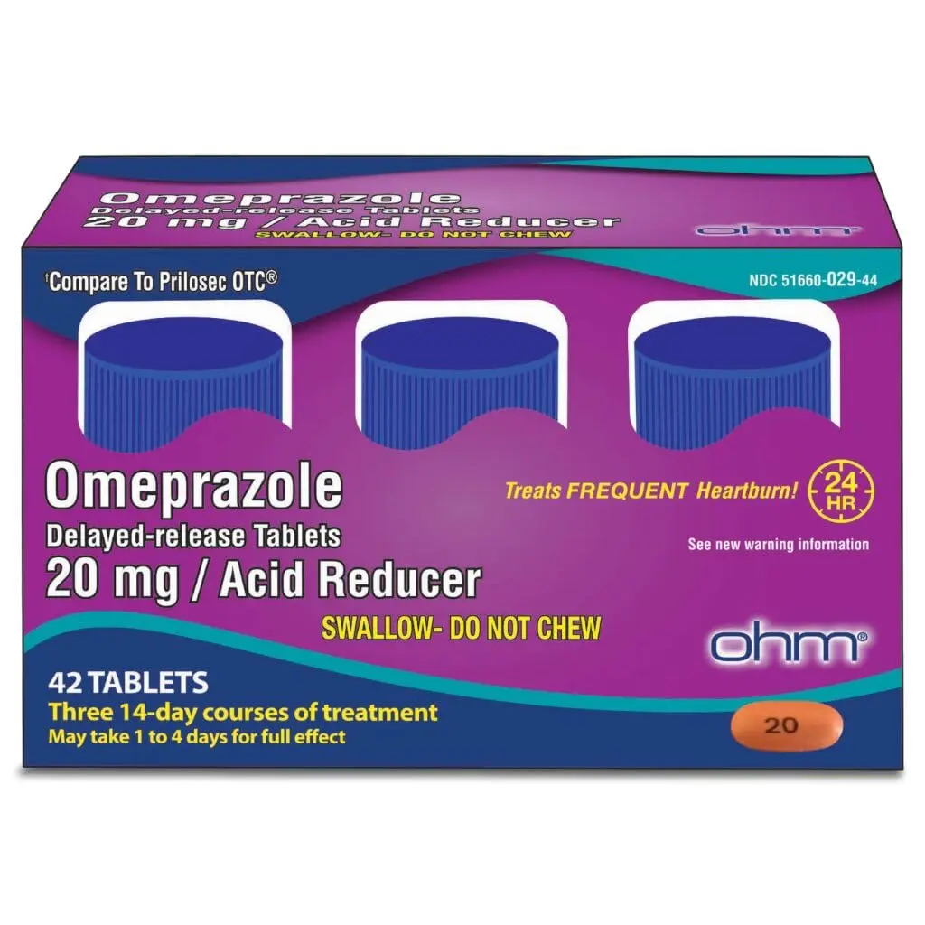 Ohm Omeprazole 20mg Delayed-Release Tablets | Acid Reducer for Heartburn Relief (12 Weeks Supply, 84 Count) - view 2