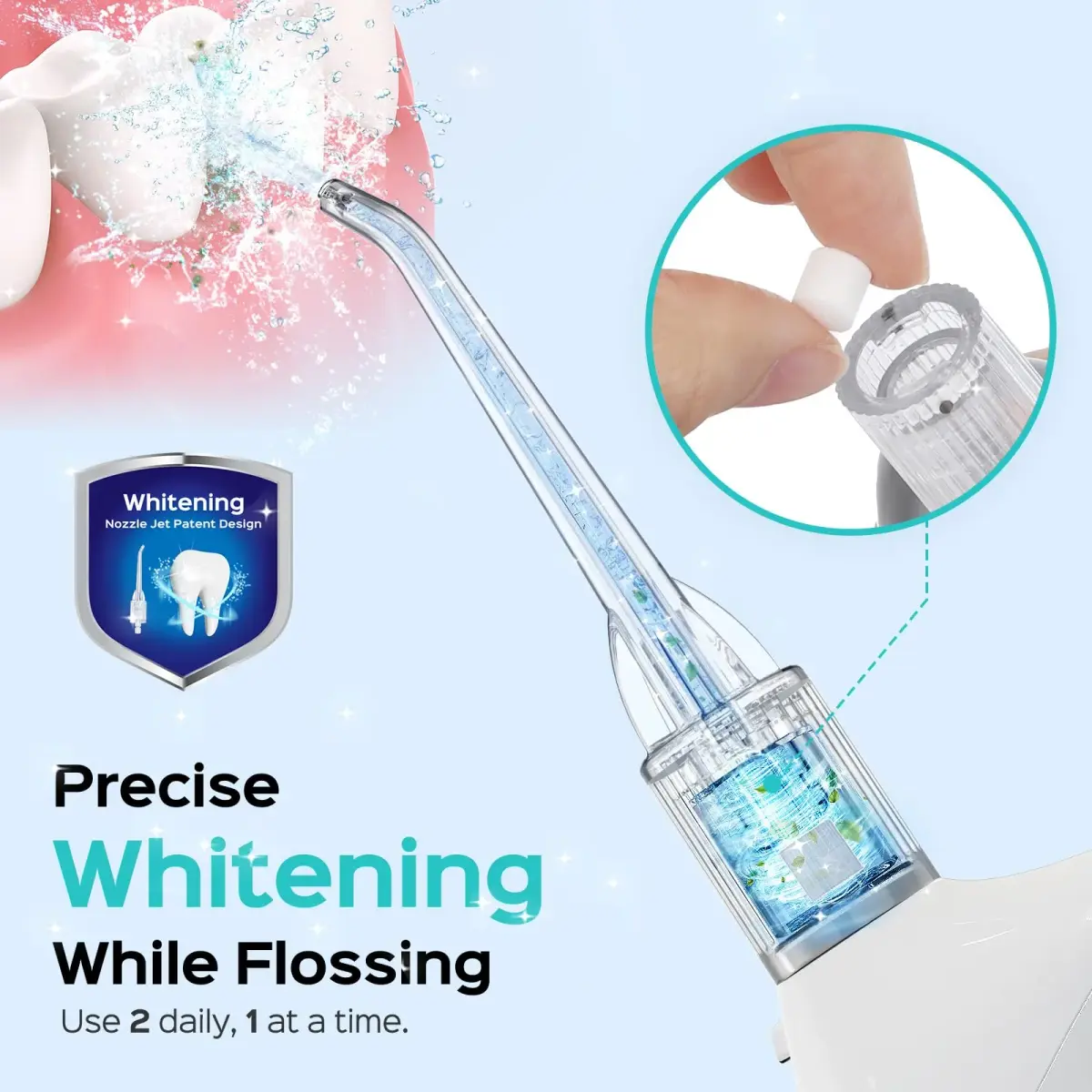 COSLUS C20 Water Dental Flosser with Whitening Kit, 300ml | ADA Accepted Oral Irrigator - view 4
