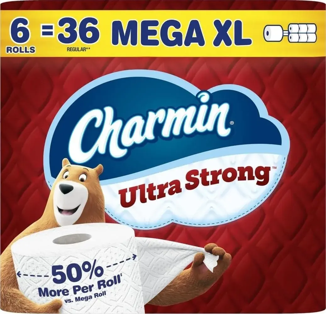 Charmin Ultra Strong Toilet Paper 6 Mega XL Rolls (1980 Sheets Total) | 4X Stronger When Wet - main product image