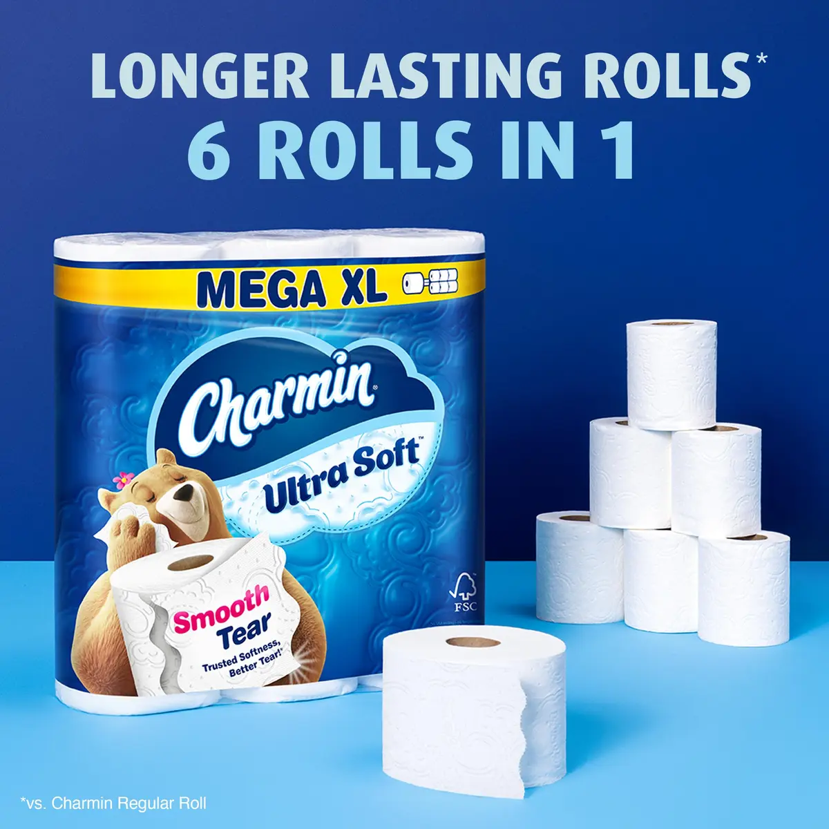 Charmin Ultra Soft Toilet Paper 12 Mega XL Rolls (336 Sheets Per Roll) | Trusted Softness, Better Tear - view 4