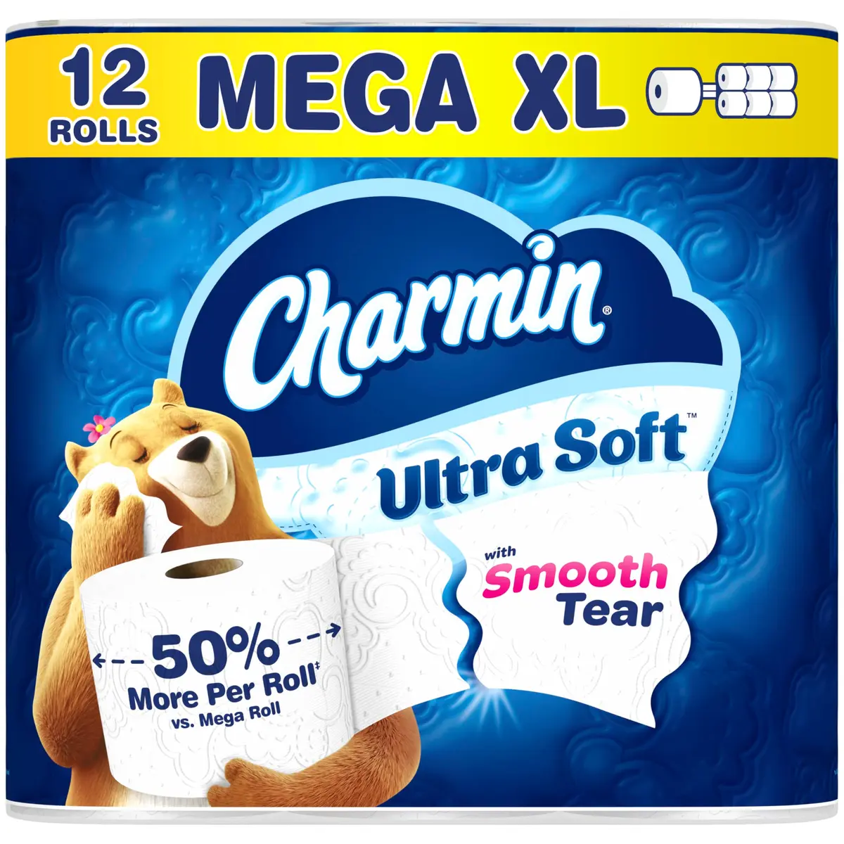 Charmin Ultra Soft Toilet Paper 12 Mega XL Rolls (336 Sheets Per Roll) | Trusted Softness, Better Tear - main product image