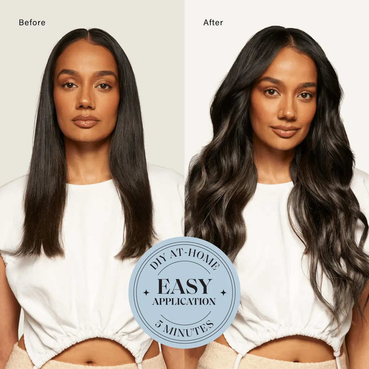 LUXY Classic Clip-In Hair Extensions Off Black Balayage 20 Inch | Natural Volume & Length - view 2