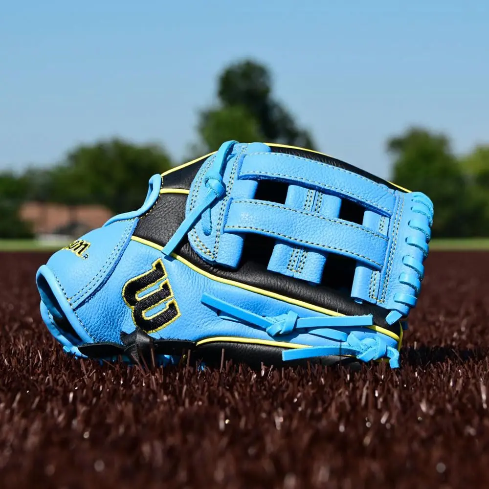 Wilson A500 12.5" Outfield Youth Baseball Glove - Right Hand Throw, Blonde/Red/Black | All-Position Versatility for Developing Players - view 8